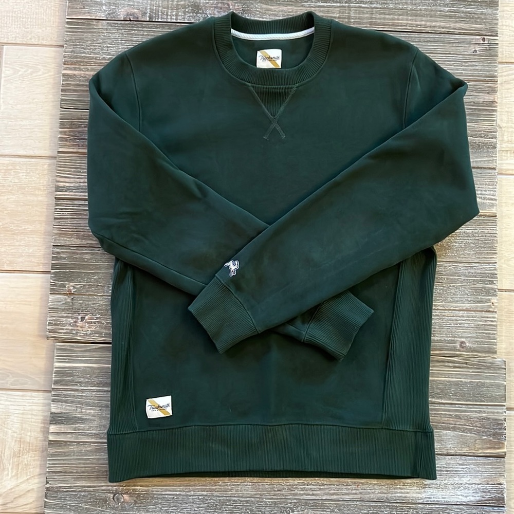 Mens Tracksmith Trackhouse Crew, M, Green